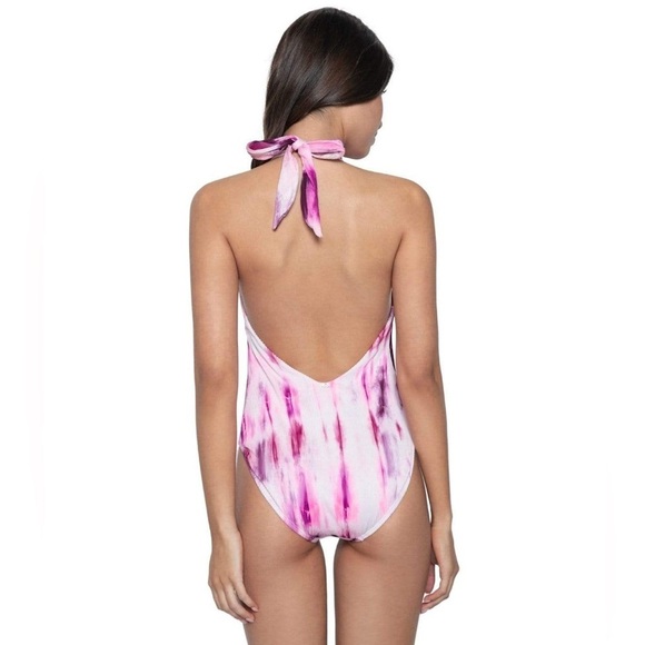 NWT PQ Swim Pink Tie Dye One Piece Swim Suit Large - Picture 3 of 7